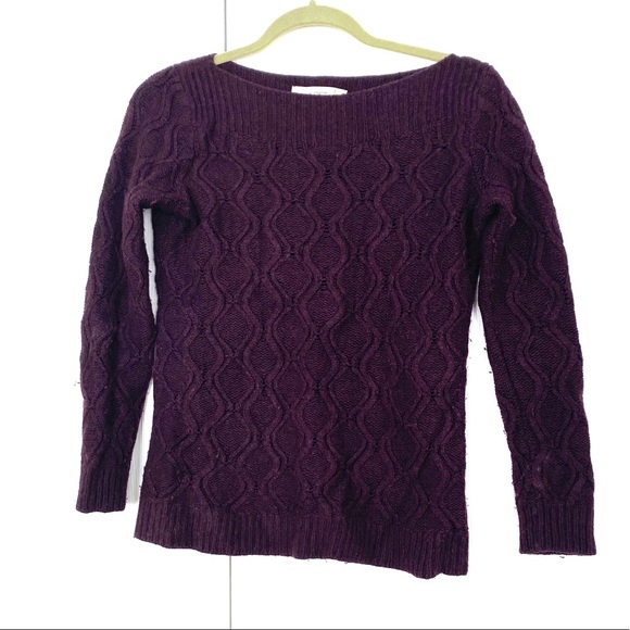 Loft Womens Maroon Purple Wool Sweater Sz S - Picture 1 of 6